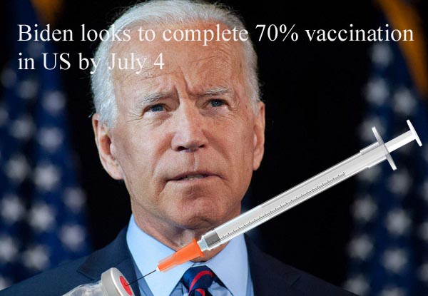 Biden looks to complete 70% vaccination in US by July 4